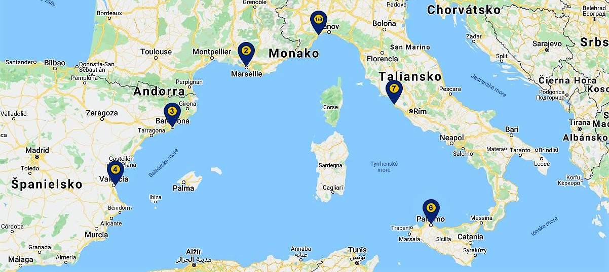 Loď Costa Toscana Inauguračná plavba